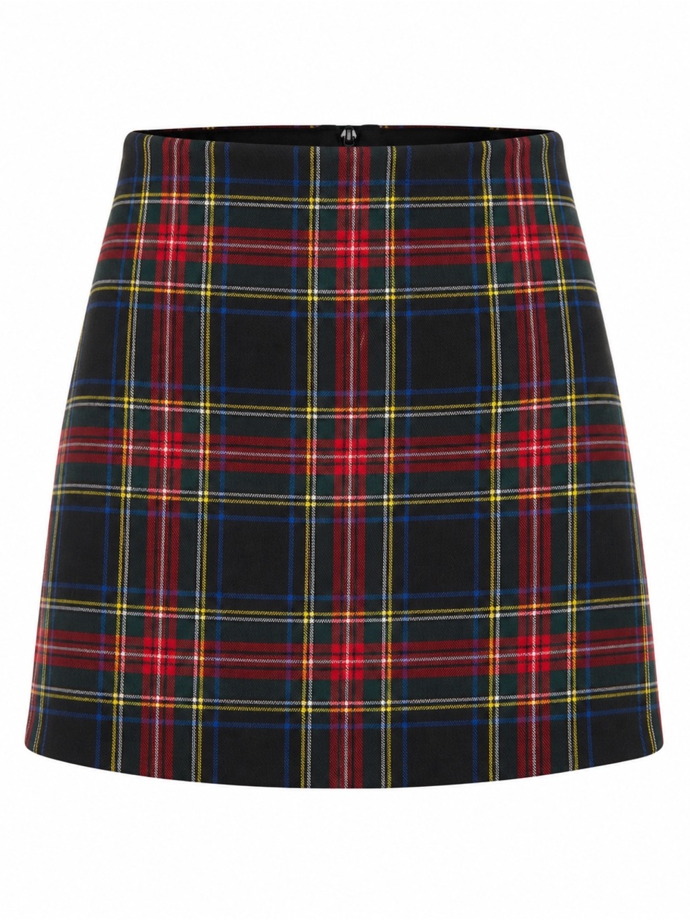 Source Unknown Plaid Mini Skirt - Black, Red, Blue, Yellow